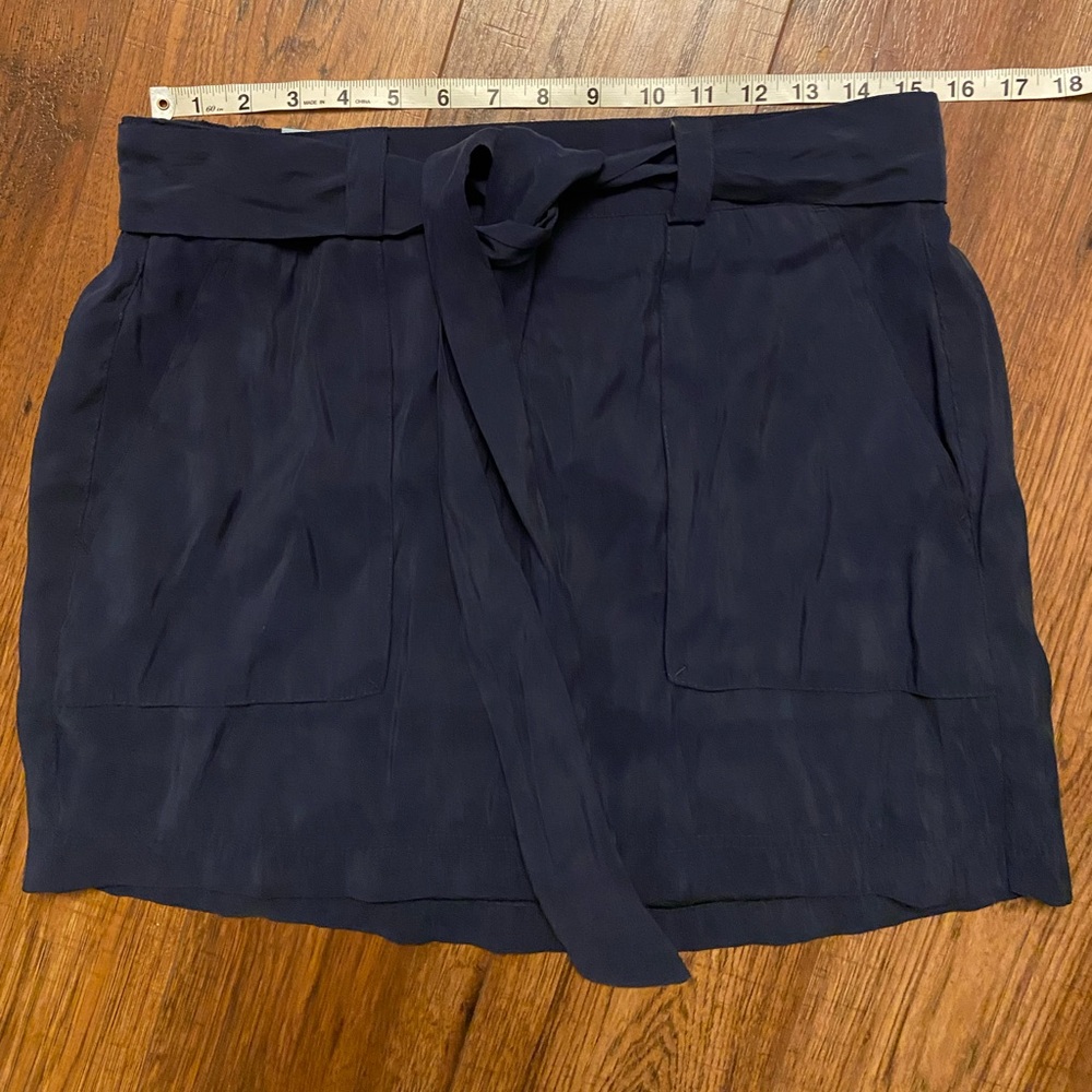 NWT old navy navy blue skirt modal blend tie waist pockets short medium - Picture 4 of 8